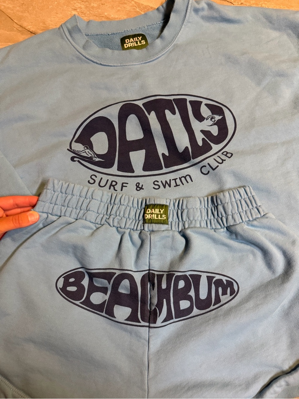Daily Drills Beach Bum Oversized Surf & Swim Crew and Super Shorts in Malibu - Picture 4 of 8